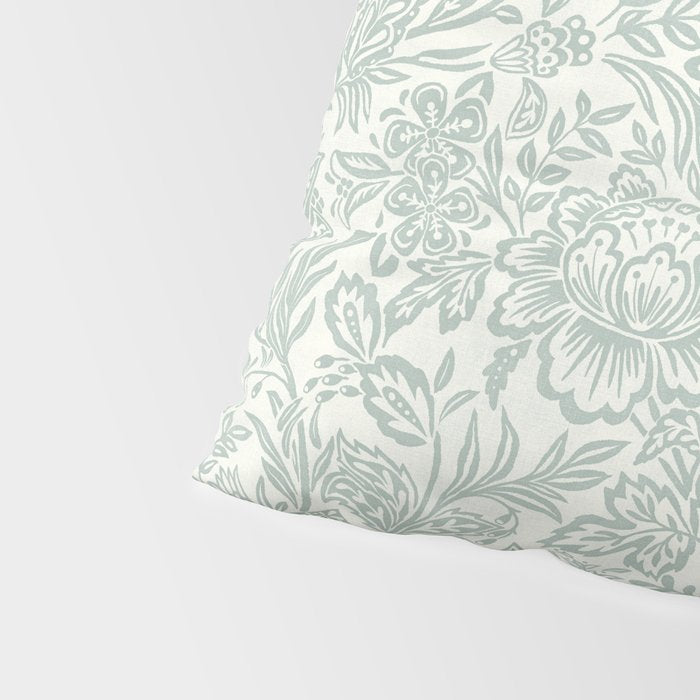 Jacobean Floral - sagebrush  Pillow Sham Gallery Image 4