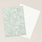 Jacobean Floral - sagebrush  Stationery Card Gallery Image 2