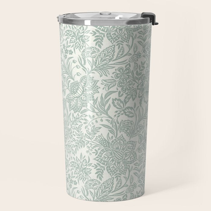 Jacobean Floral - sagebrush  Travel Mug Gallery Image 2