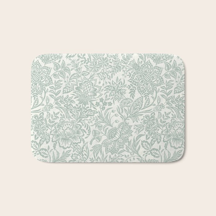 Jacobean Floral - sagebrush  Bath Mat Gallery Image 1
