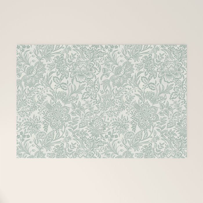 Jacobean Floral - sagebrush  Welcome Mat Gallery Image 1