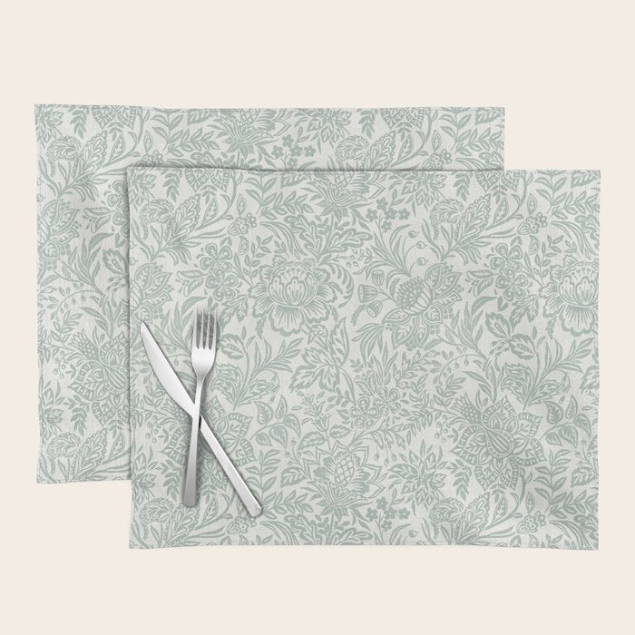 Jacobean Floral - sagebrush  Placemat Gallery Image 1