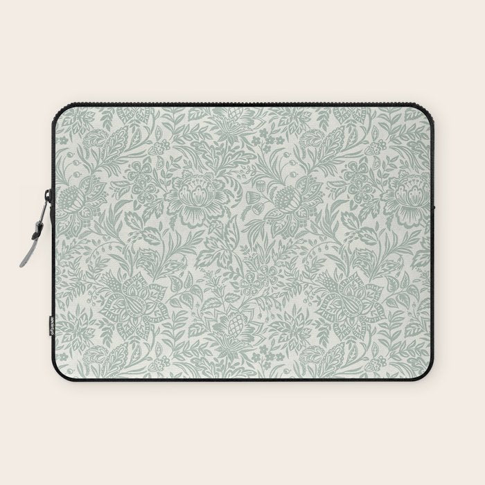 Jacobean Floral - sagebrush  Laptop Sleeve Gallery Image 1