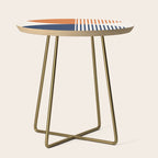 Abstraction Shapes 116 in Navy Blue Orange (Moon Phase Abstract)  Side Table Gallery Image 1