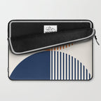 Abstraction Shapes 116 in Navy Blue Orange (Moon Phase Abstract)  Laptop Sleeve Gallery Image 2