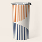 Abstraction Shapes 116 in Navy Blue Orange (Moon Phase Abstract)  Travel Mug Gallery Image 2