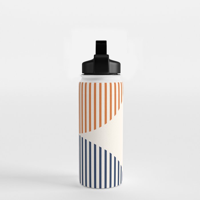 Abstraction Shapes 116 in Navy Blue Orange (Moon Phase Abstract)  Water Bottle Gallery Image 2