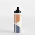 Abstraction Shapes 116 in Navy Blue Orange (Moon Phase Abstract)  Water Bottle Gallery Image 2