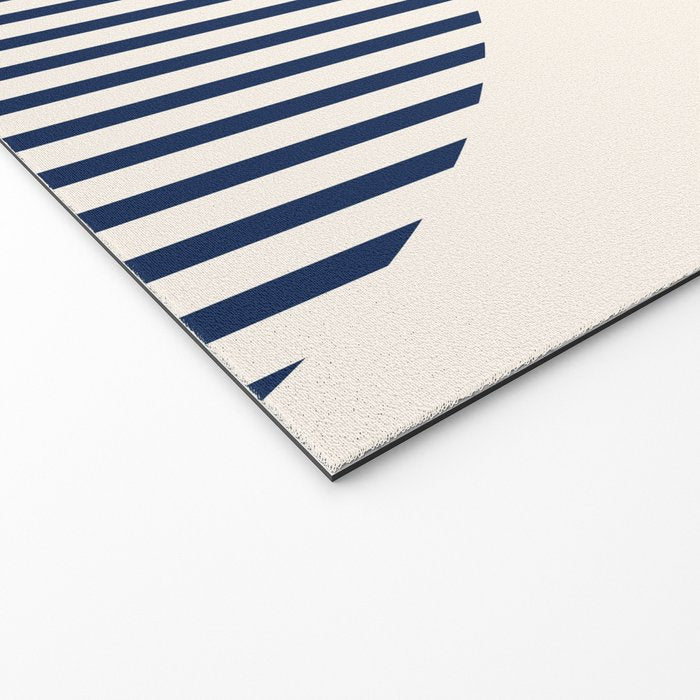 Abstraction Shapes 116 in Navy Blue Orange (Moon Phase Abstract)  Welcome Mat Gallery Image 2