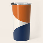 Abstraction Shapes 116 in Navy Blue Orange (Moon Phase Abstract)  Travel Mug Gallery Image 3
