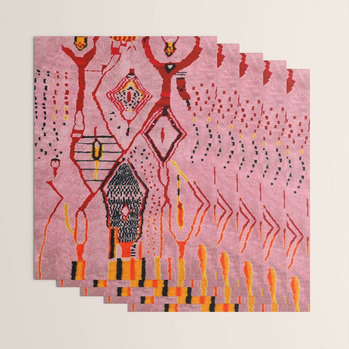 Traditional Pink Moroccan Rug Artwork Wrapping Paper Gallery Image 3