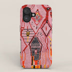 Traditional Pink Moroccan Rug Artwork iPhone Case Gallery Image 1