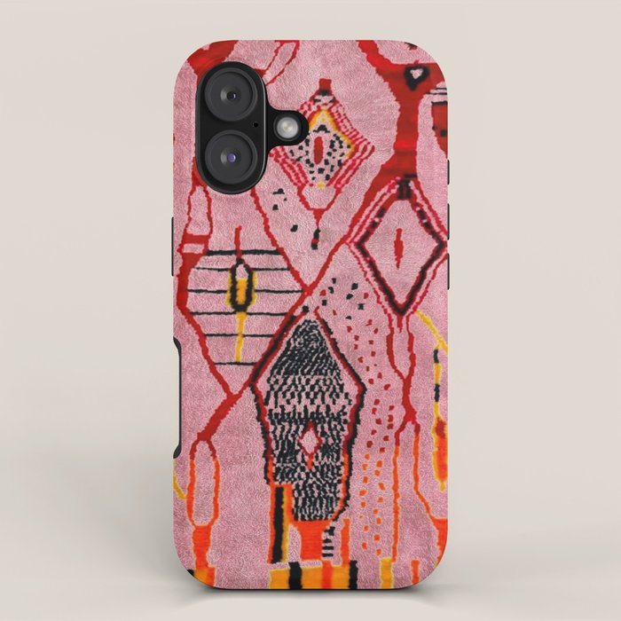 Traditional Pink Moroccan Rug Artwork iPhone Case Gallery Image 1