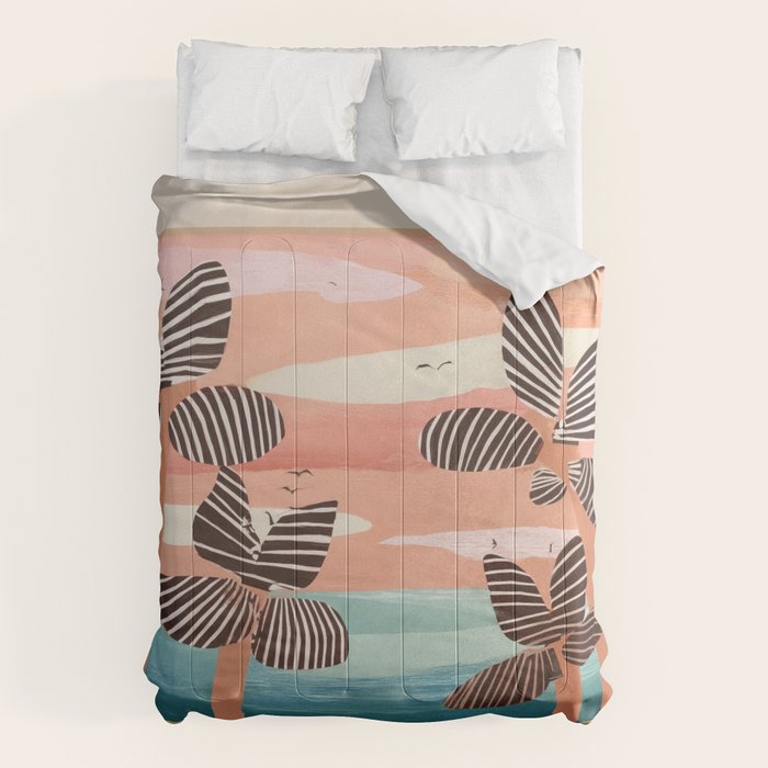Tropical Sunset Palms III Comforter Gallery Image 6
