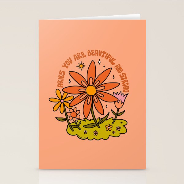 Aries Flower Stationery Card Gallery Image 2