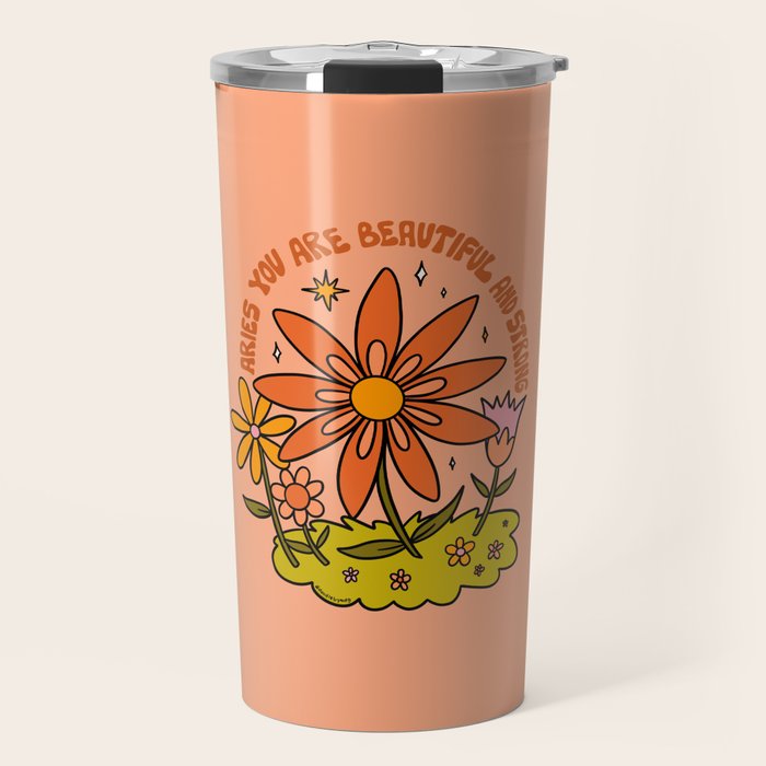 Aries Flower Travel Mug Gallery Image 1