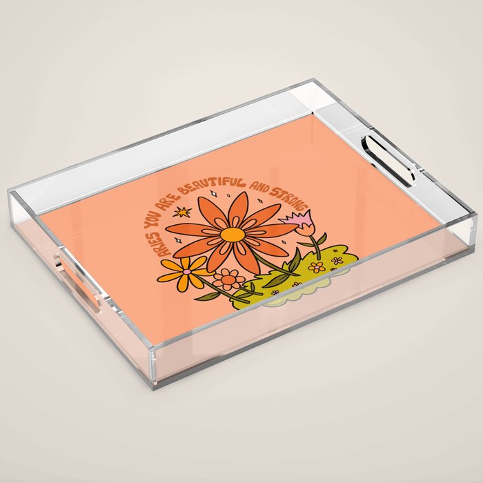 Aries Flower Acrylic Tray Gallery Image 1