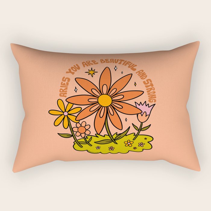 Aries Flower Rectangular Pillow Gallery Image 2