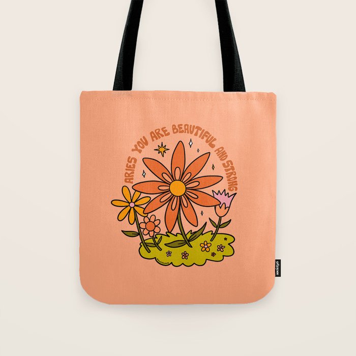 Aries Flower Tote Bag Gallery Image 1