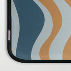 Retro Liquid Swirl Abstract Pattern Light Blue Ochre Rust  Laptop Sleeve Gallery Image 3