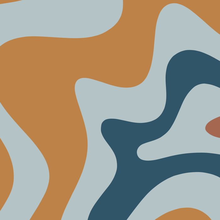 Retro Liquid Swirl Abstract Pattern Light Blue Ochre Rust  Coffee Mug Gallery Image 2