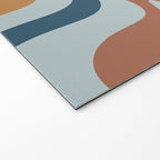 Retro Liquid Swirl Abstract Pattern Light Blue Ochre Rust  Welcome Mat Gallery Image 2