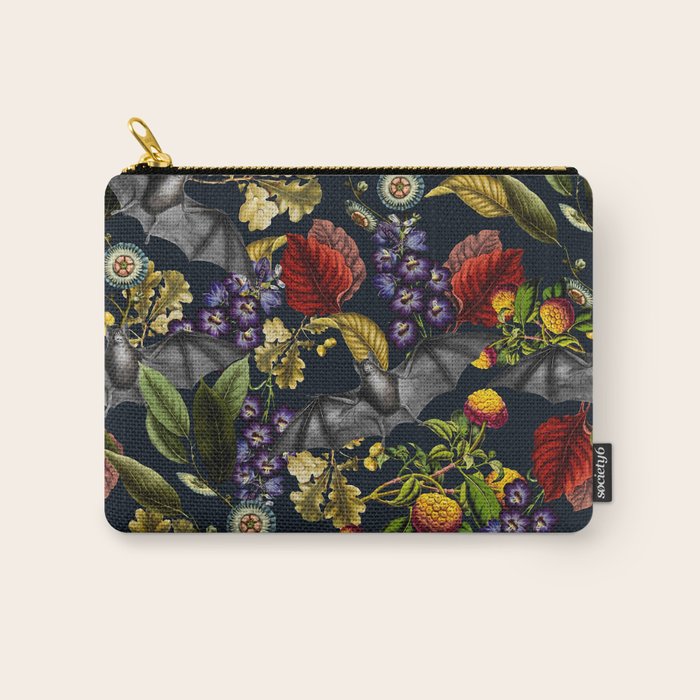 Flying Fox and Floral Pattern Carry All Pouch Gallery Image 1
