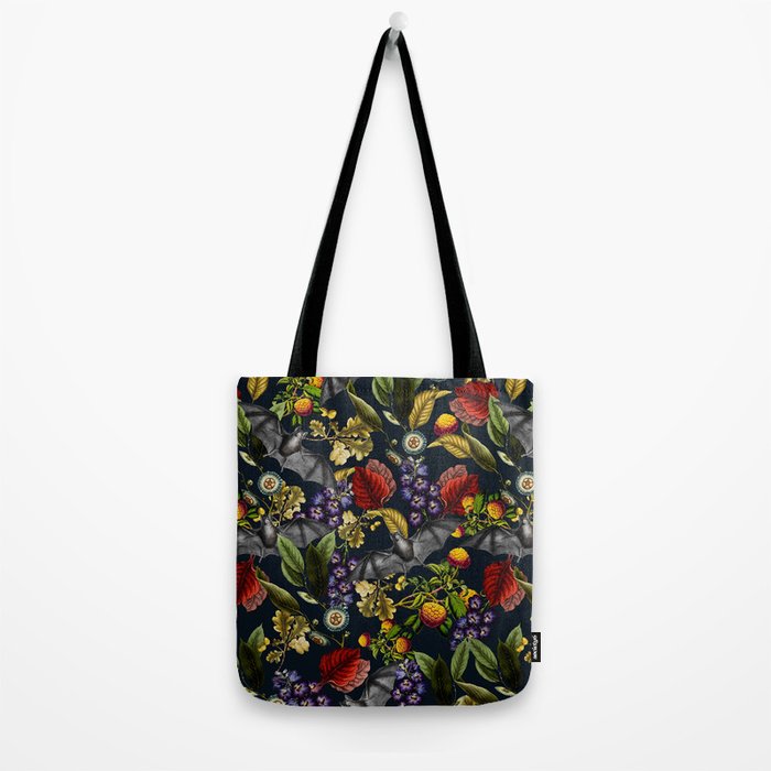 Flying Fox and Floral Pattern Tote Bag Gallery Image 2