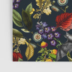 Flying Fox and Floral Pattern Poster Gallery Image 3