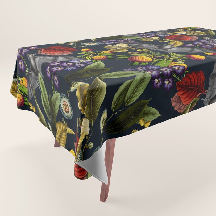 Flying Fox and Floral Pattern Tablecloth Gallery Image 1