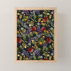 Flying Fox and Floral Pattern Mini Art Print Gallery Image 1