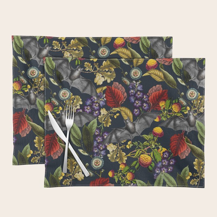 Flying Fox and Floral Pattern Placemat Gallery Image 1