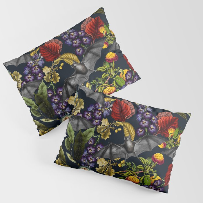 Flying Fox and Floral Pattern Pillow Sham Gallery Image 3