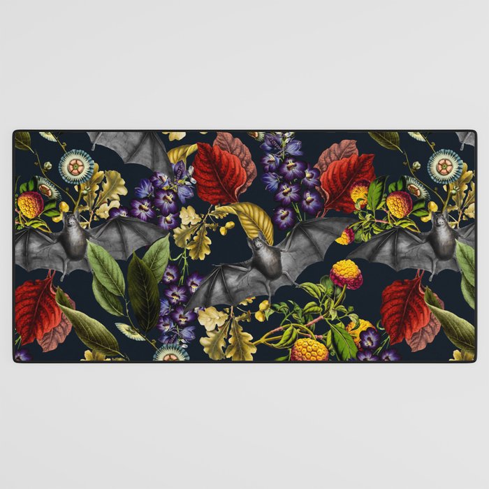 Flying Fox and Floral Pattern Desk Mat Gallery Image 3