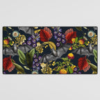 Flying Fox and Floral Pattern Desk Mat Gallery Image 3