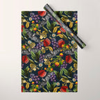 Flying Fox and Floral Pattern Wrapping Paper Gallery Image 1
