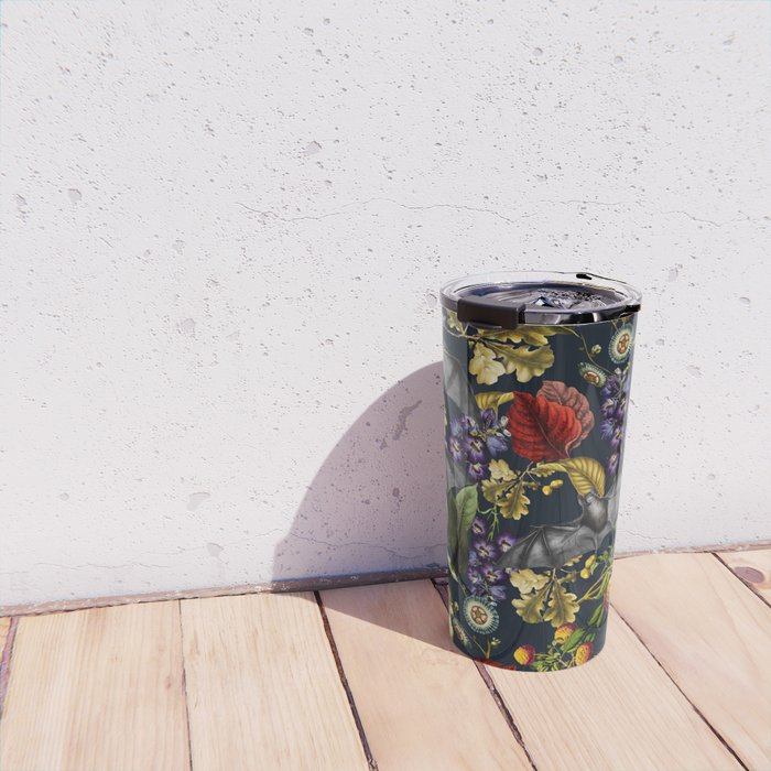 Flying Fox and Floral Pattern Travel Mug Gallery Image 4