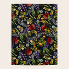 Flying Fox and Floral Pattern Poster Gallery Image 4