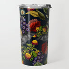 Flying Fox and Floral Pattern Travel Mug Gallery Image 2