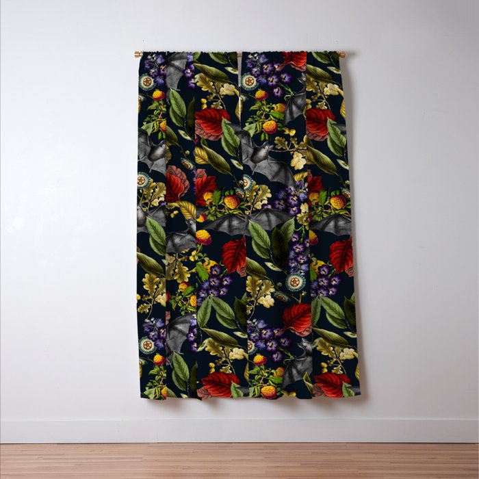 Flying Fox and Floral Pattern Window Curtain Gallery Image 3