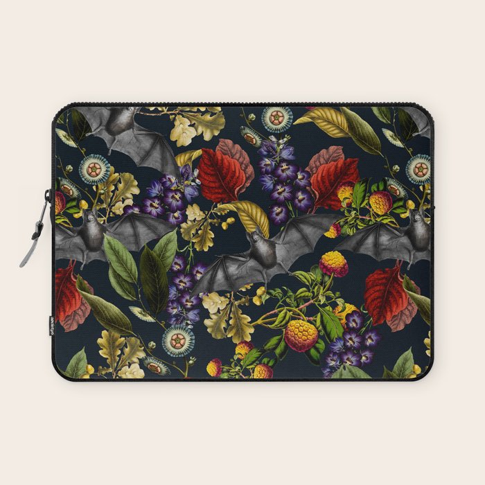 Flying Fox and Floral Pattern Laptop Sleeve Gallery Image 1