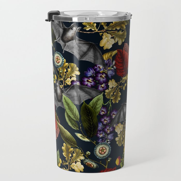 Flying Fox and Floral Pattern Travel Mug Gallery Image 3