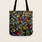 Flying Fox and Floral Pattern Tote Bag Gallery Image 1