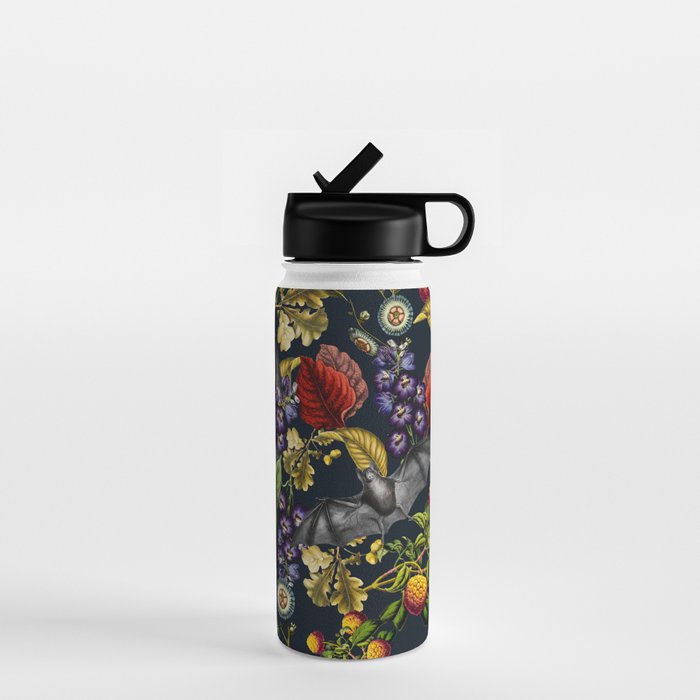 Flying Fox and Floral Pattern Water Bottle Gallery Image 1