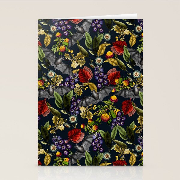 Flying Fox and Floral Pattern Stationery Card Gallery Image 2