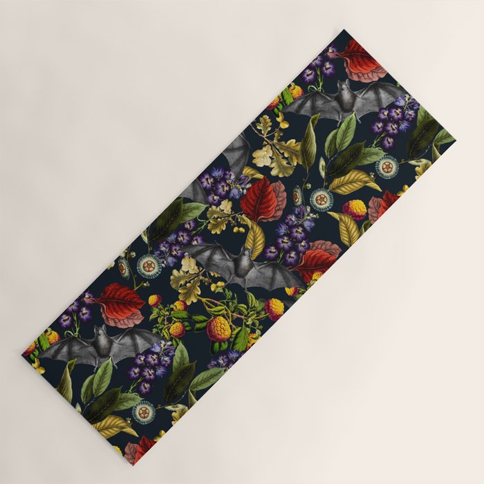 Flying Fox and Floral Pattern Yoga Mat Gallery Image 1