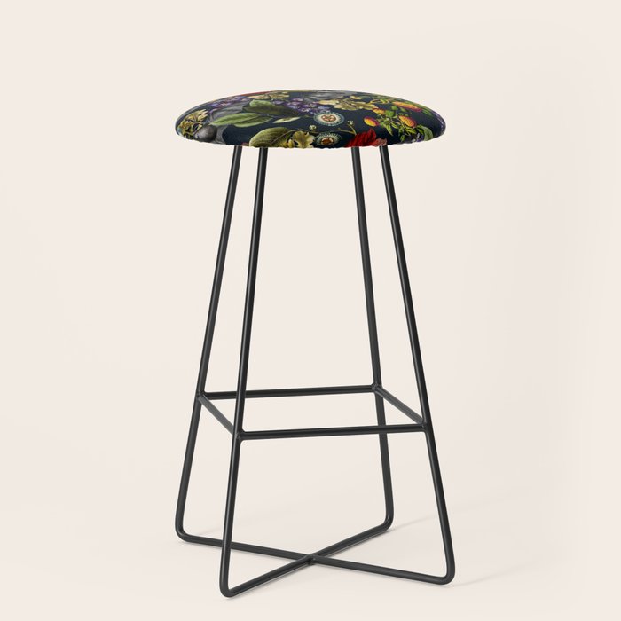 Flying Fox and Floral Pattern Stool Gallery Image 1