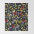 Flying Fox and Floral Pattern Throw Blanket Gallery Image 2