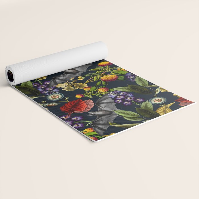 Flying Fox and Floral Pattern Yoga Mat Gallery Image 2