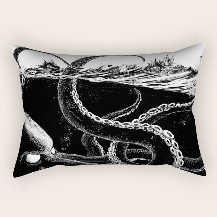 Kraken Rules the Sea Rectangular Pillow Gallery Image 2